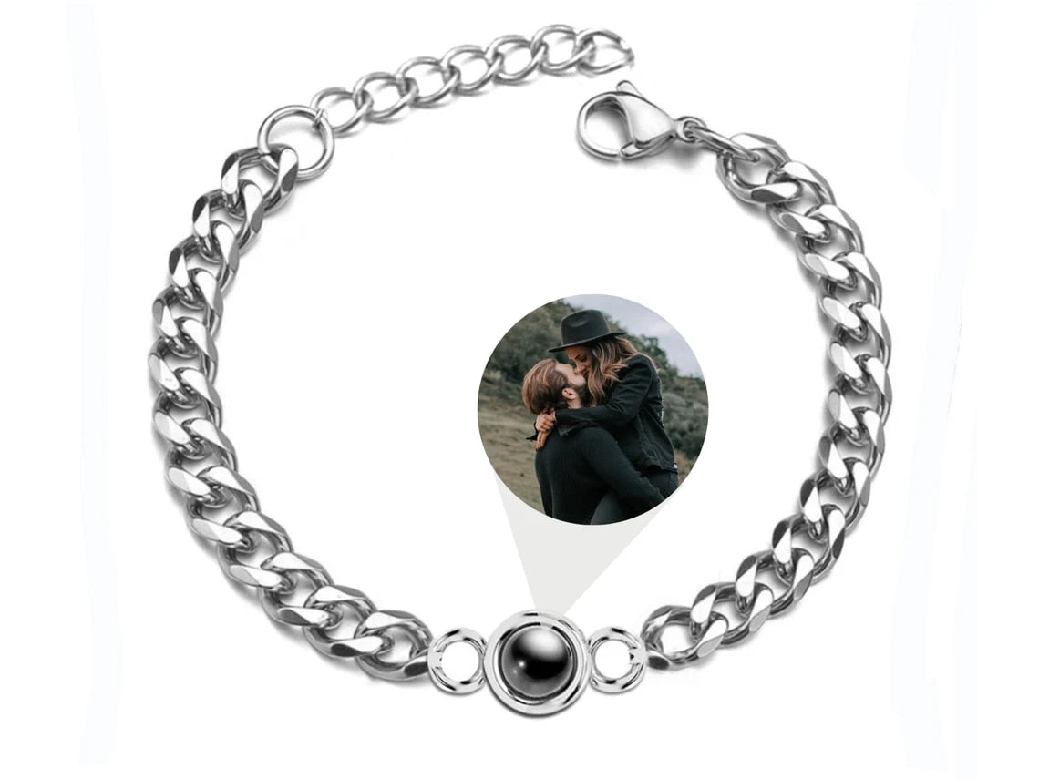 Personalised Circle Photo Projection Bracelet