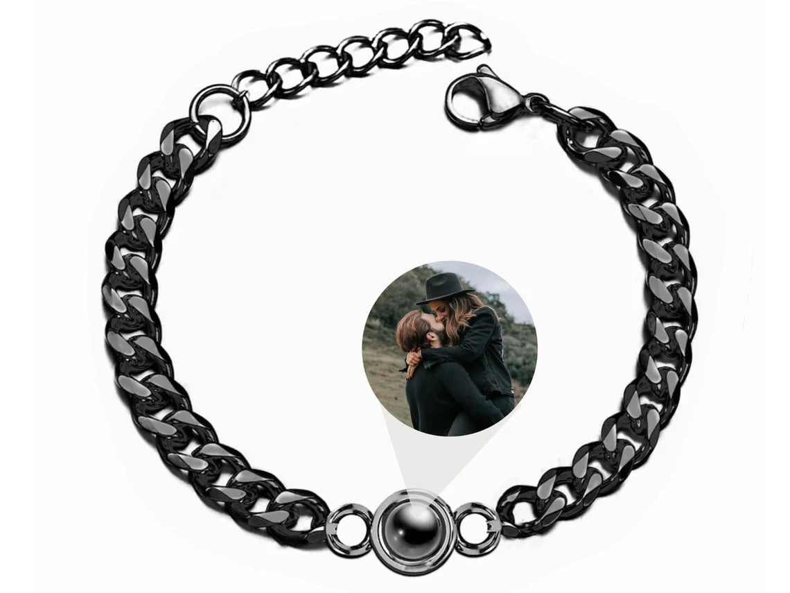 Personalised Circle Photo Projection Bracelet