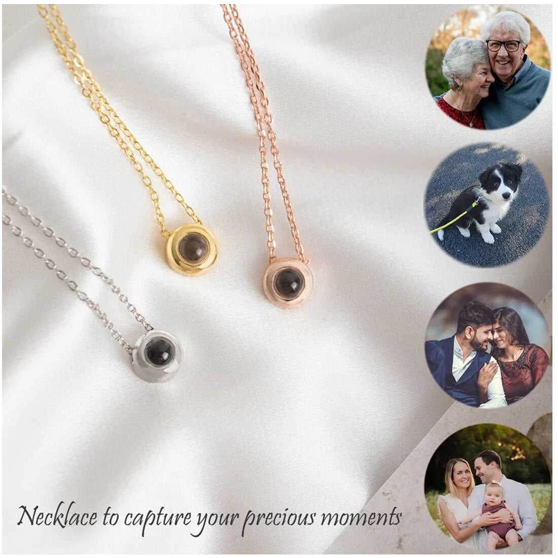 Personalised Photo Projection 925 Sterling Silver Necklace